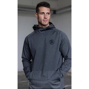 UNRL x Barstool Sports Charcoal Gray Embroidered Crossover Hoodie Mens Size S